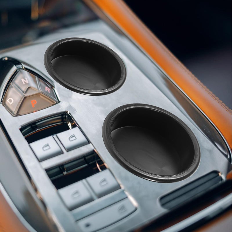 2Pcs Black Plastic Cup Holder Inserts For Car RV Anti Spill Beverage Can With Slot Design - Image 4