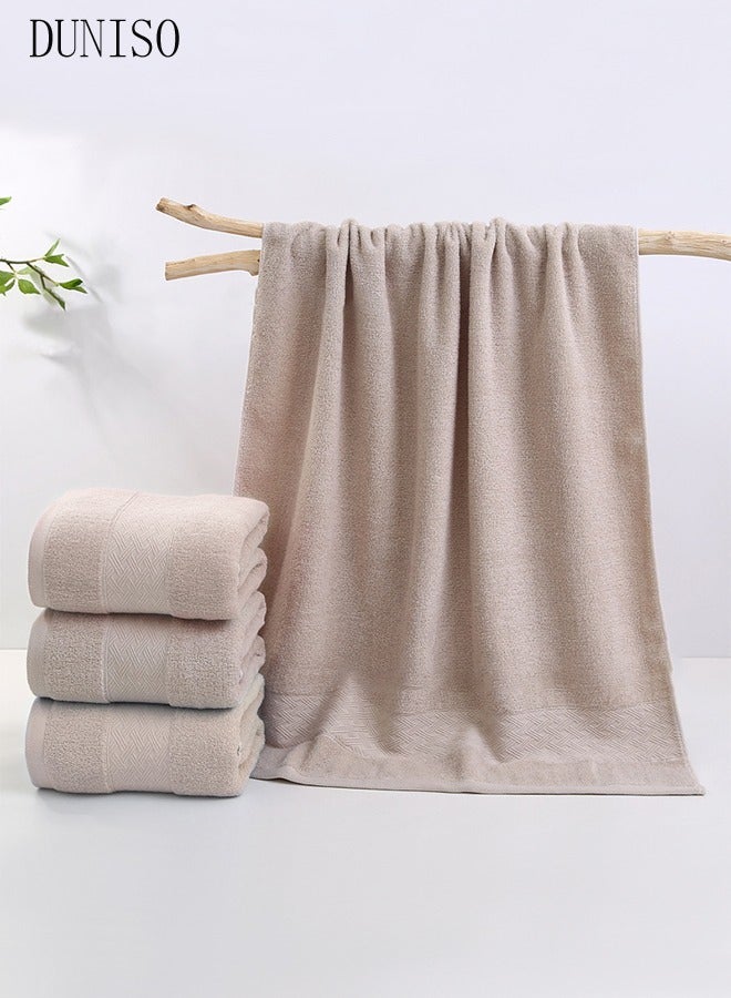 DUNISO منشفة استحمام قطنية نقية بنمط نسج، منشفة استحمام قوية الامتصاص وقابلة للتنفس، للاستخدام المنزلي، 70*140 سم - Image 5