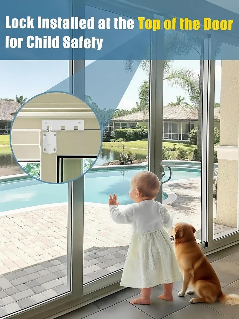 WINONLY Sliding Door Lock Window Locks for Patio Sliding Glass Door Foot Locks for Front Door Security Bar Stoppers Top Horizontal Childproof Keyless Safety Lock from Inside Home Apartment Hotel Essentials - Image 5