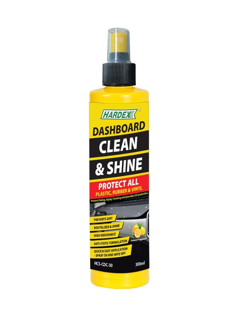 هاردكس Hardex Dashboard Clean & Shine – منظف وملمع تابلوه السيارة 300 مل - برائحة الليمون  - Image 1