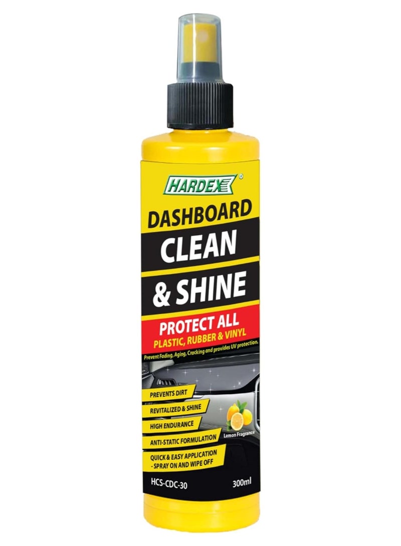 هاردكس Hardex Dashboard Clean & Shine – منظف وملمع تابلوه السيارة 300 مل - برائحة الليمون - Image 1