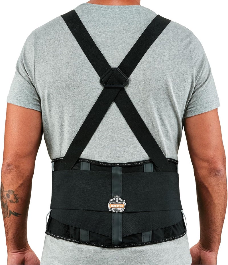 Ergodyne ProFlex 2000SF Back Support Brace 85 Spandex VShape Design and Patented Stays for Added Support LargeBlack - Image 1