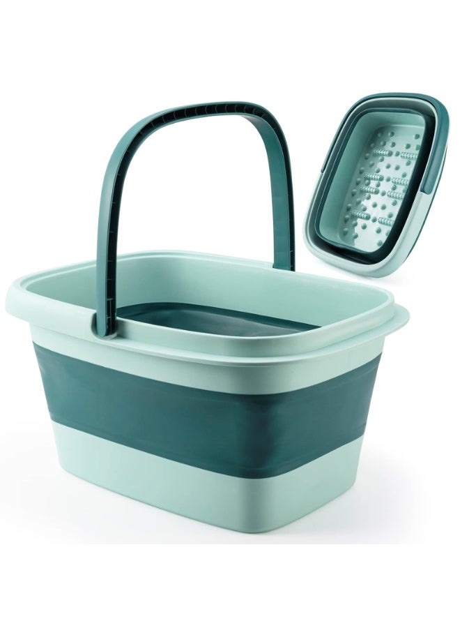 Bukela Foot Bath Collapsible Foot Bath Foot Soak Tub with Handle Foot Spa Bath 15L/4 Gallons Massager Foot Soaking Bath Basin Feet for Dry Cracked Feet, Pedicure Foot Soak, Home Spa Treatment - Image 1