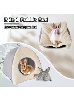 Kathson kathson Rabbit Bed Warm Hideout Bunny Cave Beds House Cozy Guinea Pig Hideouts with Foldable Winter Sleeping Nest for Small Animals Cats Hamsters Chinchillas Ferrets (Creamy White)  - Image 5