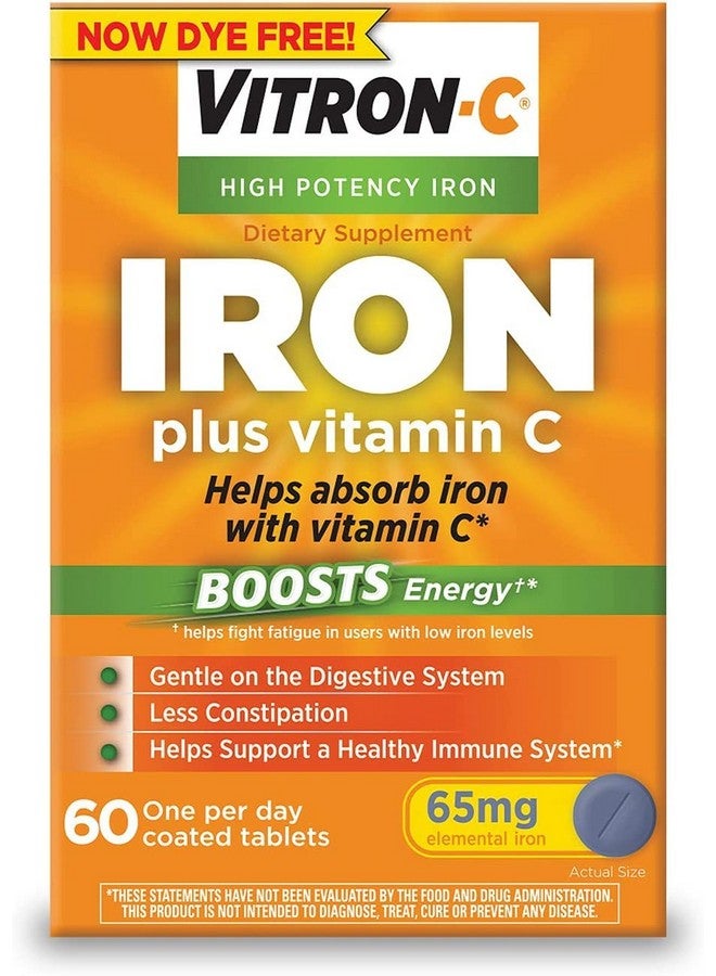 Vitron-C Iron Supplement Plus Vitamin C Coated Tablets 60 ct (6 Pack) - Image 1