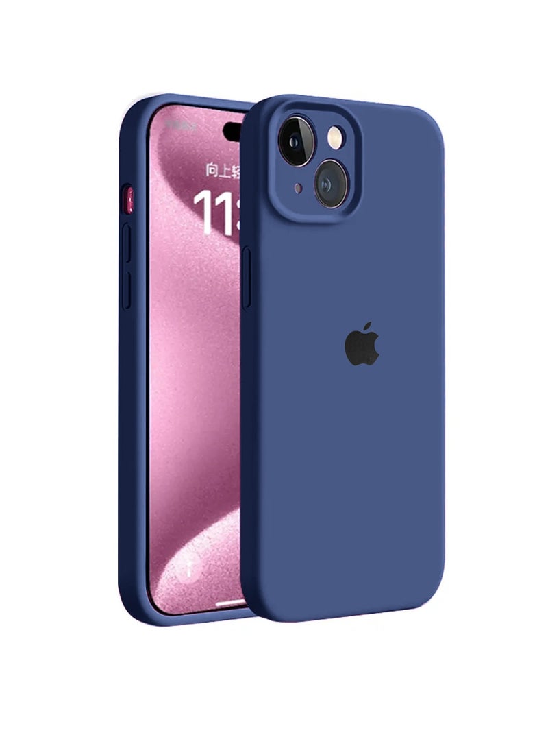 Wtech Premium Soft Liquid Silicone Case Cover For Apple iPhone 15 2023 Navy Blue - Image 1