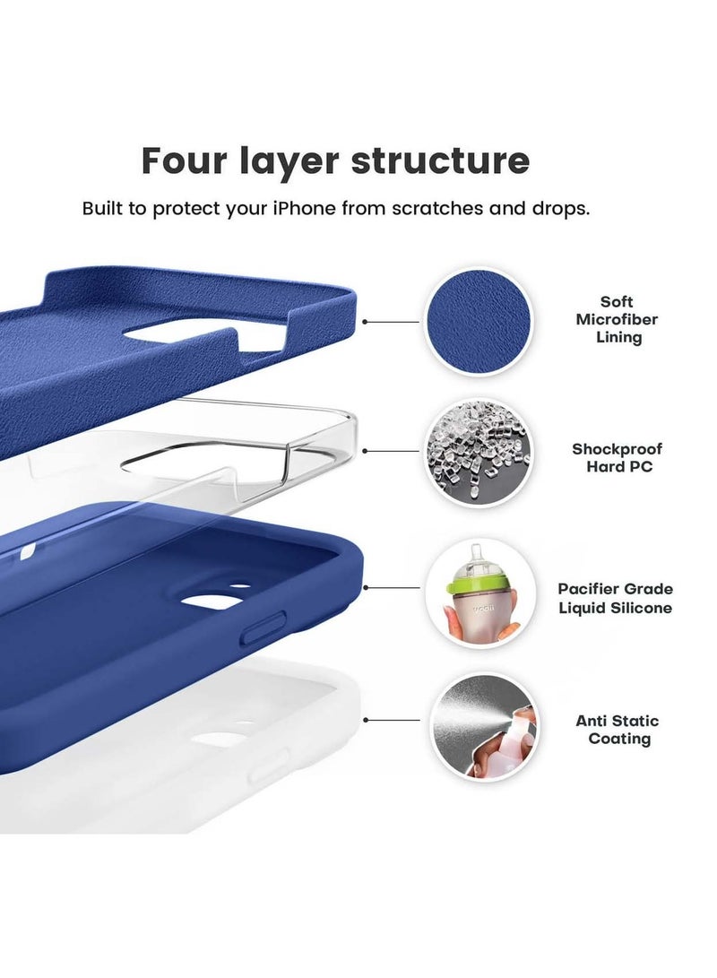 Wtech Premium Soft Liquid Silicone Case Cover For Apple iPhone 15 2023 Navy Blue - Image 3