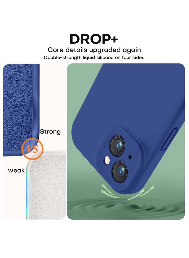 Wtech Premium Soft Liquid Silicone Case Cover For Apple iPhone 15 2023 Navy Blue - Image 4