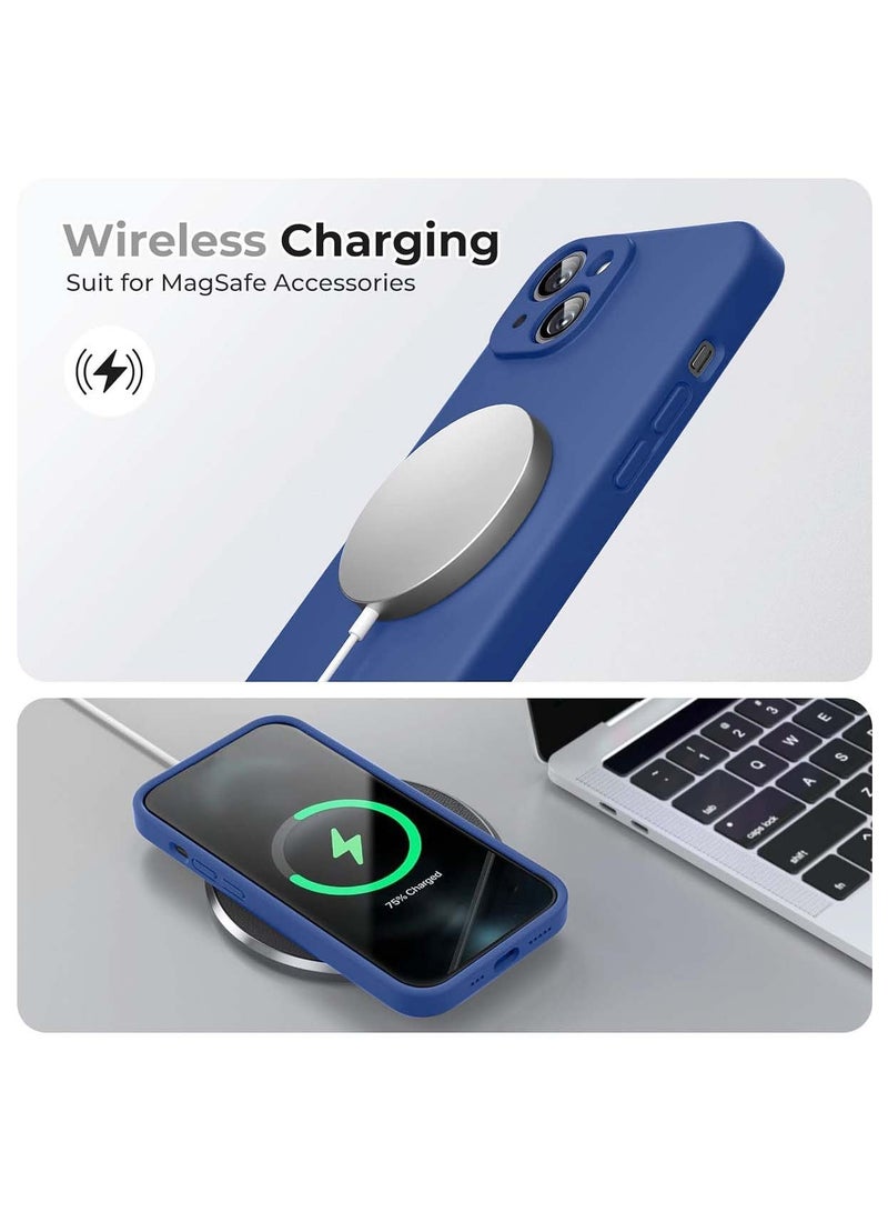 Wtech Premium Soft Liquid Silicone Case Cover For Apple iPhone 15 2023 Navy Blue - Image 5