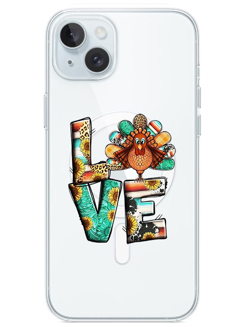 Theodor Magnetic Case for iPhone 15 Plus 6.7-inch Compatible with MagSafe Wireless Charging, Shockproof Phone Bumper Cover Love copy - Image 1