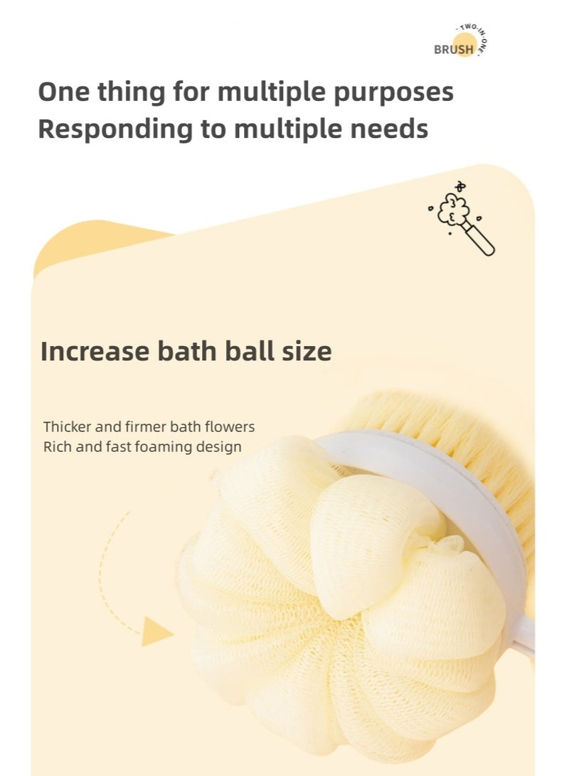 فرشاة حمام جافة ذات مقبض طويل قابل للسحب وثنائية الجانب لتقليل التمدد، فرشاة جافة للتخفيف من التمدد وتصريف اللمف، فرشاة تقشير، فرشاة حمام لتقشير الجسم (أزرق) - Image 5