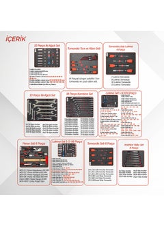 Movable Wheeled Tool Cabinet Tool Trolley 6 Drawers Locked 2022 Series 259 Pieces Red Full - pzsku/Z0DC76B688B3449489C40Z/45/_/1740601624/9ebeb1ac-79ca-4e52-ad4e-8ee1324b23e3