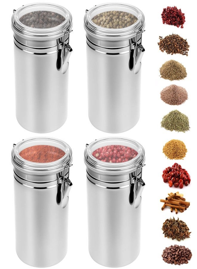 QWORK 4 Pack 62OZ Stainless Steel Canister Set with Lids - Airtight Food Storage Canisters, Sealable Jars for Coffee, Sugar, Flour, Tea - Image 1