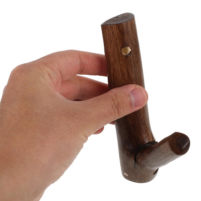 Rustic Wooden Wall Hook 10mm Thick Coat Key Holder for Entryway Closet - Image 5