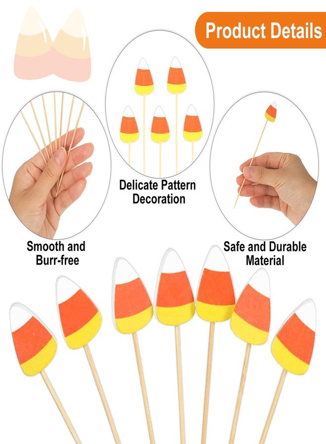 وولاين مجموعة والين من 100 قطعة من أعواد تزيين الكوكتيل للهالوين، أعواد أسنان مزينة بحلوى الذرة، أعواد خيزران لتزيين الكب كيك، أعواد فواكه لتزيين المقبلات والمشروبات في الهالوين - Image 3