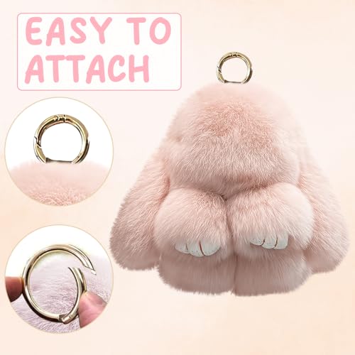 Lucift Bunny Keychain with Box, Bunny Keychain with Tin,Bun-ny Handmade Soft for Christmas Gifts, Bags, and Keys(Pink) - Image 2