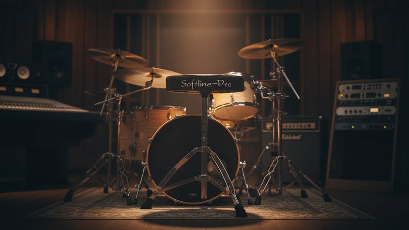 Softline Pro SP36-C Premium Heavy Duty Drum Throne Chrome 2.1 Kg Height Adjustable Drum Stool with Padded Seat - Image 2