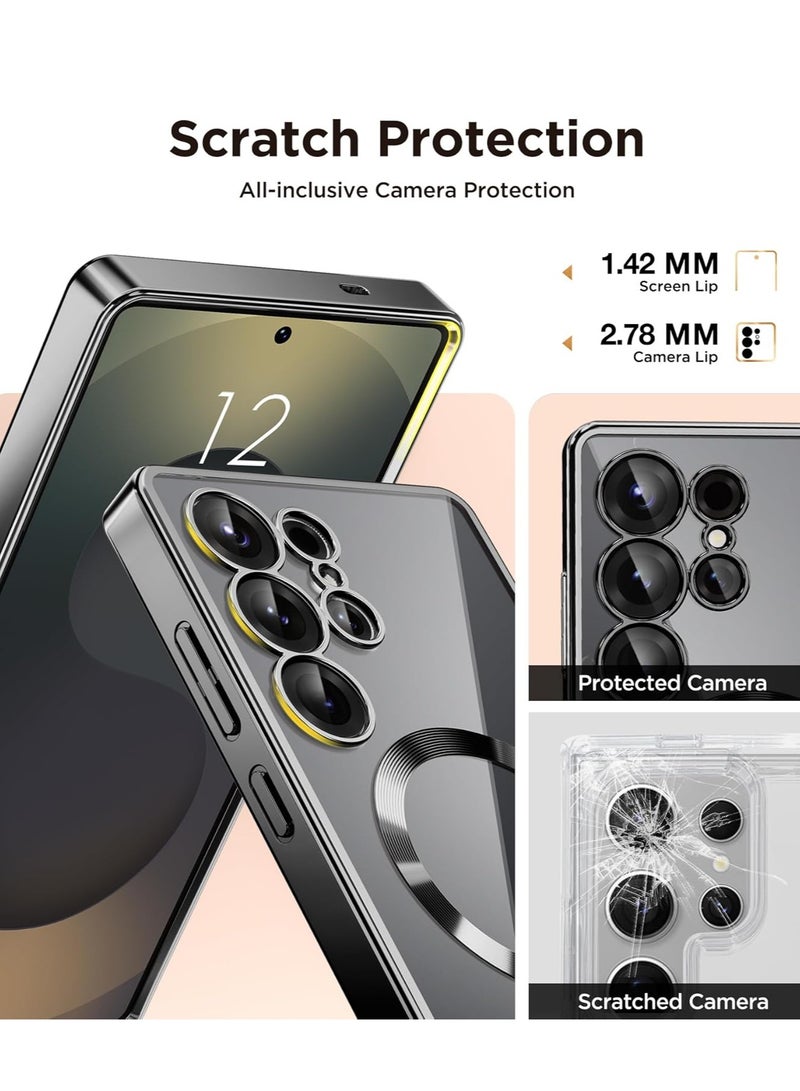 YJS Samsung Galaxy S25 Ultra Case Cover Magnetic with Magsafe Support Wireless Charging Cover with Screen Protector Full HD Clear Glass for Galaxy S25 Ultra 6.9 Inch - Image 5