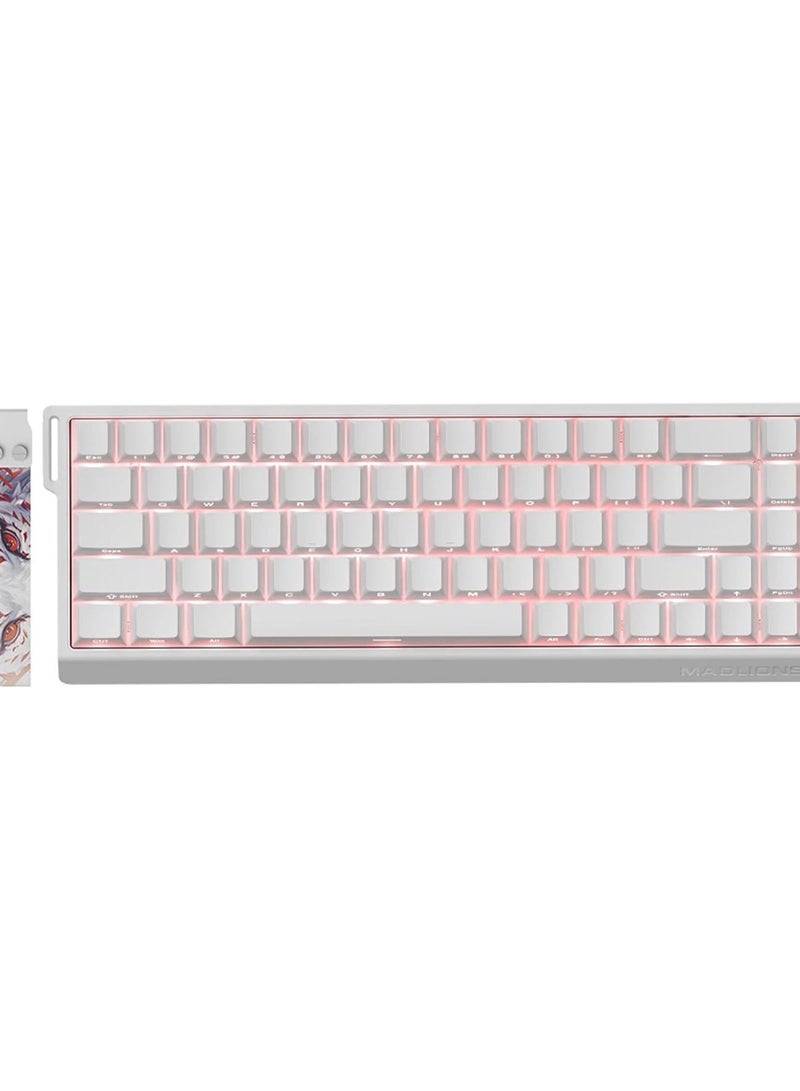 Madlions Mad 68 HE Mechanical Gaming Keyboard with Magnetic Switches, 16M Color RGB Lighting, 8000Hz Rapid Switching Technology, 0.02mm Tactile Keys, 68 Keys for FPS Gaming, White - Image 1