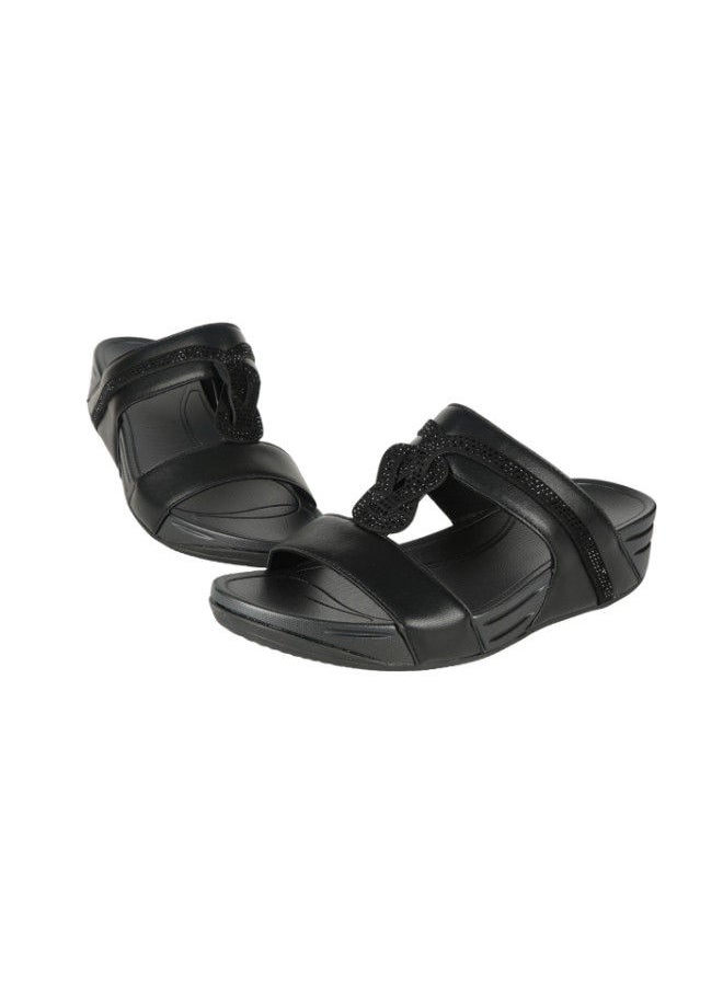 Michelle Morgan 092-2628 Michelle Morgan Ladies Wedge Sandals Black 214RJ913  - Image 2