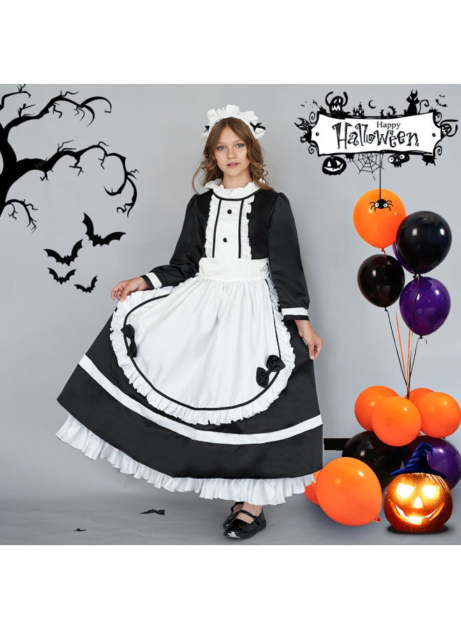Children's Black And White Cosplay Costume Anime Maid Costume Dress Maid Anime Show Costume Princess Dress