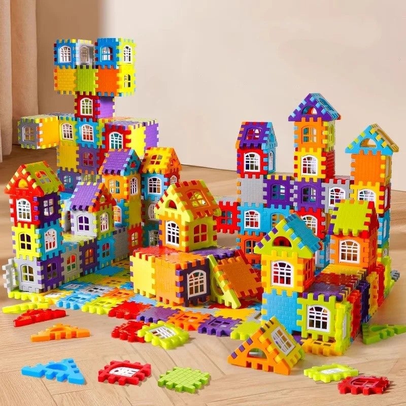 Y&D Large Building Blocks Set for Kids Ages 5+, Big Bricks House Wall & Window Model Puzzle Toy - Image 2