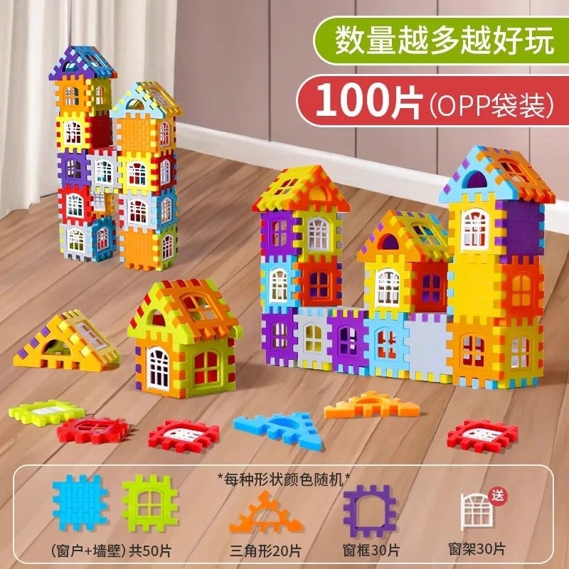 Y&D Large Building Blocks Set for Kids Ages 5+, Big Bricks House Wall & Window Model Puzzle Toy - Image 1