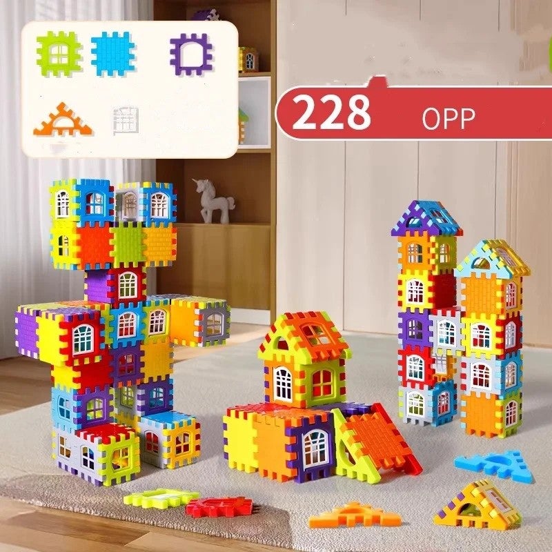 Y&D Large Building Blocks Set for Kids Ages 5+, Big Bricks House Wall & Window Model Puzzle Toy - Image 4