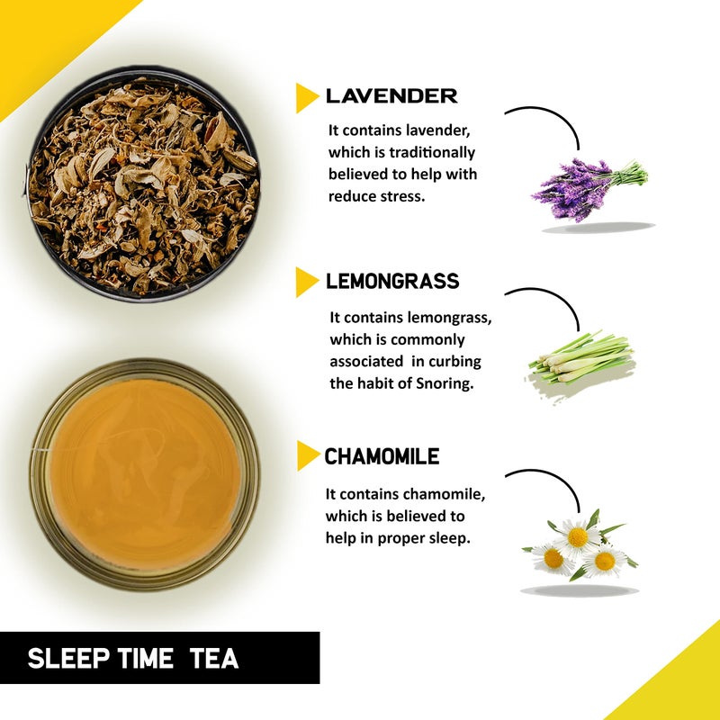 TEACURRY Sleep Tea (30 Bags|1 Month Pack) - Helps with Better Sleep & Snoring | Helps to relax with Natural Ingredients like Chamomilla, Lavender, Lemongrass, - Image 2