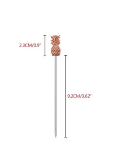 Y&D Cocktail Picks, Set of 8 Stainless Steel Reusable Toothpicks Drinking Pick Garnish Skewer Party Decorative Sticks for Reunion Drinks Appetizers Olives Fruits Barbecue Snacks (Pineapple)  - Image 3