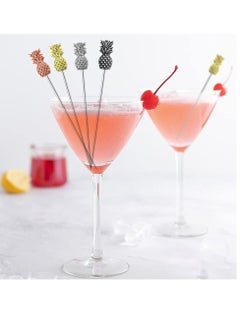 Y&D Cocktail Picks, Set of 8 Stainless Steel Reusable Toothpicks Drinking Pick Garnish Skewer Party Decorative Sticks for Reunion Drinks Appetizers Olives Fruits Barbecue Snacks (Pineapple)  - Image 2