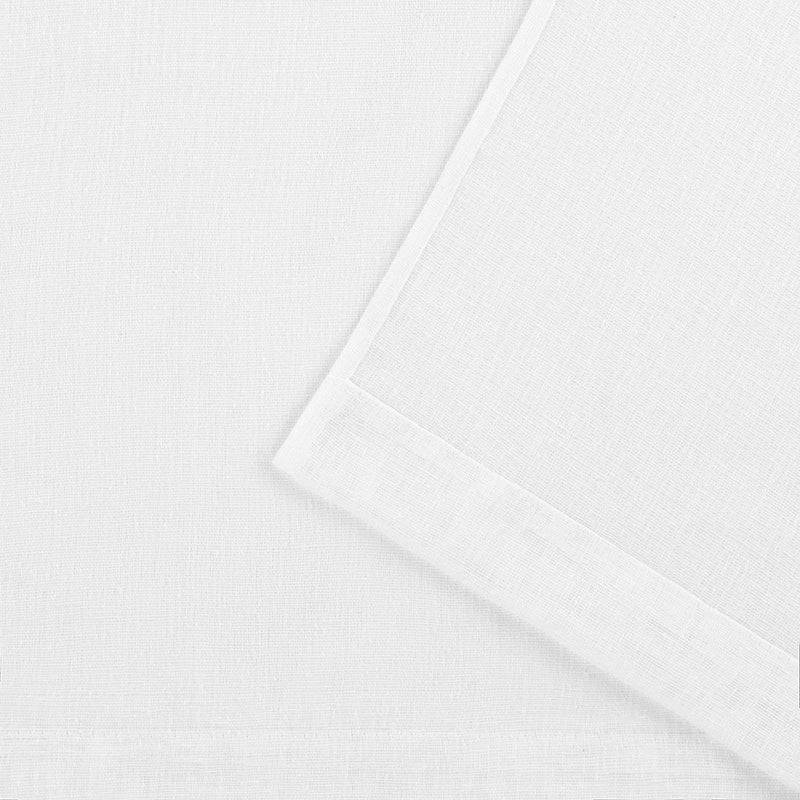 EXCLUSIVE HOME Belgian Textured Linen Look Sheer Pinch Pleat/Hidden Tab Top Curtain Panel Pair, 84" Length, Winter White - Image 4