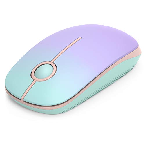 Unipows Wireless Mouse - 2.4G Slim Portable Computer Mouse with Nano Receiver, Less Noise Mobile Optical Mice for Notebook, PC, Laptop, Desktop (Gradient Mint Green) - Image 1