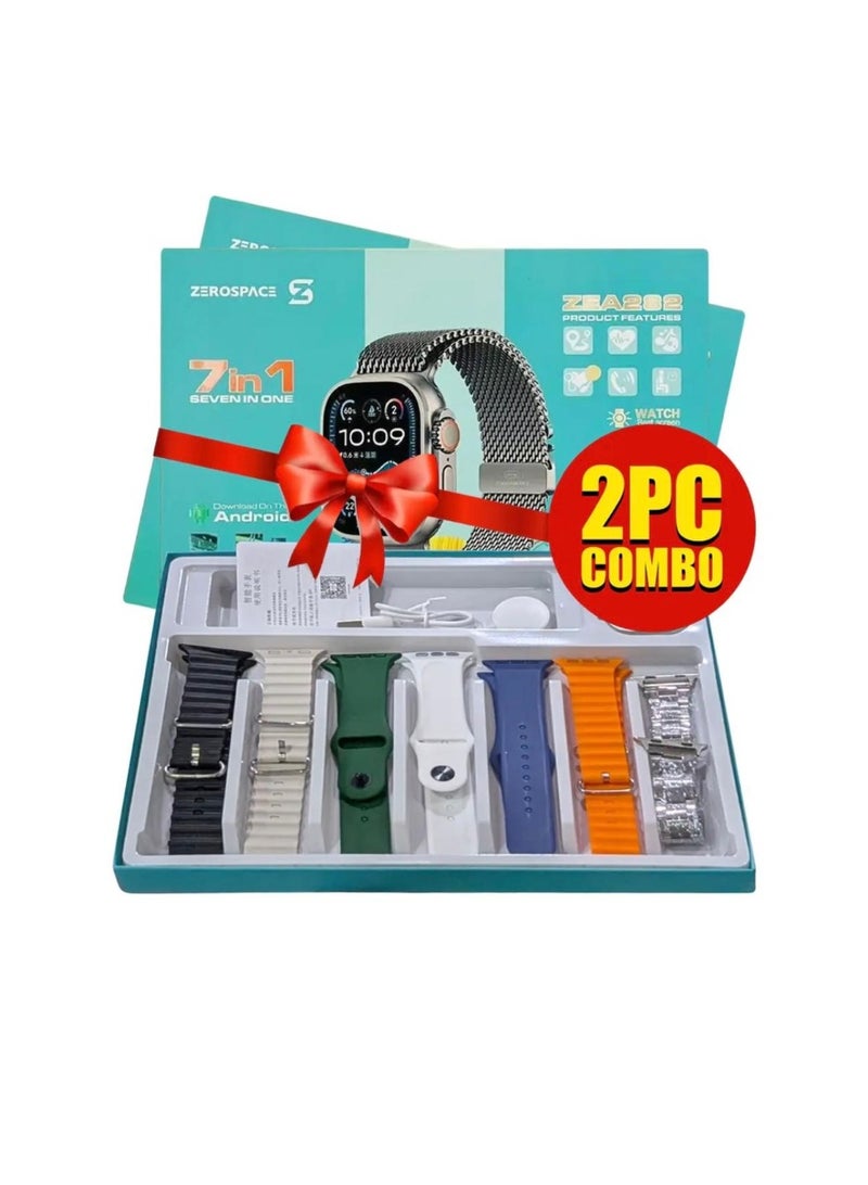 زيروسبيس ساعة ذكية 2 قطعة مع شاشة AMOLED، 7 أحزمة قابلة للتبديل، تتبع متقدم للصحة واللياقة البدنية - Image 2