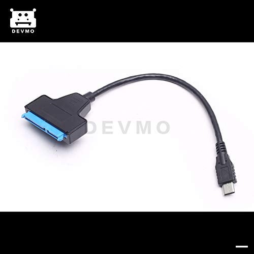 DEVMO USB 3.1 Type C to SATA III HDD SSD 2.5" Hard Drive Adapter Cable 22-Pin UASP - Image 2