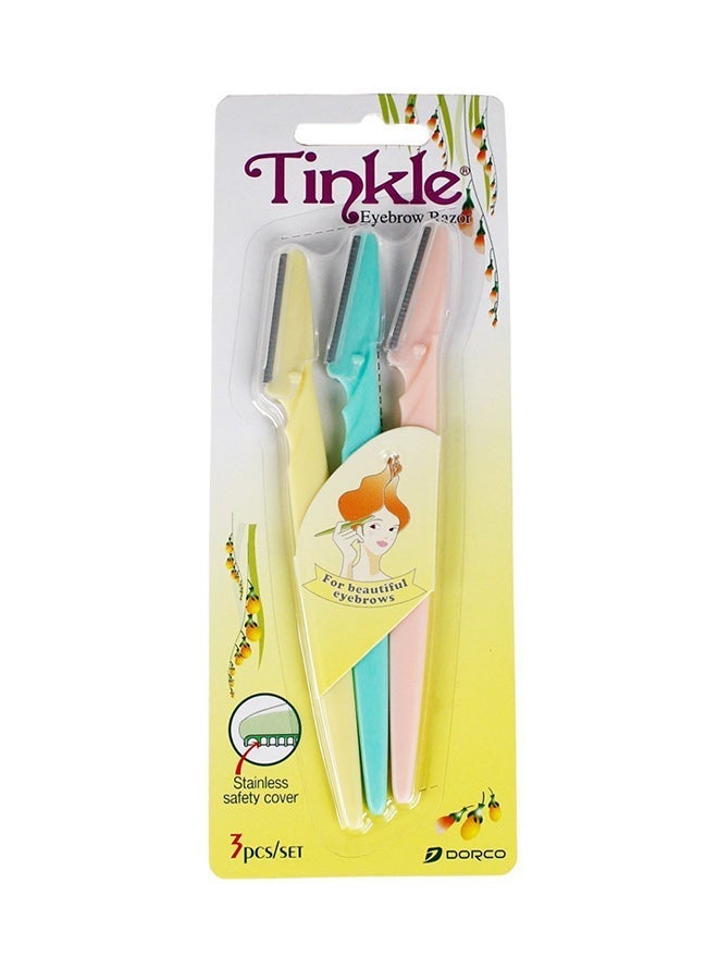 Tinkle 3-Piece Eyebrow Sharpener Yellow/Pink/Green