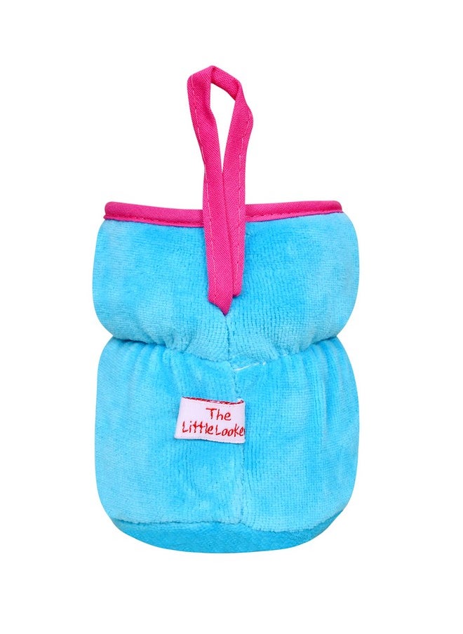 The Little Lookers - Bottle Cover For Philips Avent Wide Neck Feeders Soft Plush Stretchable Baby Feeding Bottle Cover With Easy To Hold Strap (Blue & Royal Blue Wide Neck 125Ml 4Oz) - Image 1