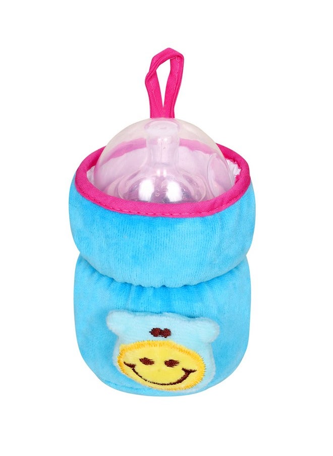 The Little Lookers - Bottle Cover For Philips Avent Wide Neck Feeders Soft Plush Stretchable Baby Feeding Bottle Cover With Easy To Hold Strap (Blue & Royal Blue Wide Neck 125Ml 4Oz) - Image 1