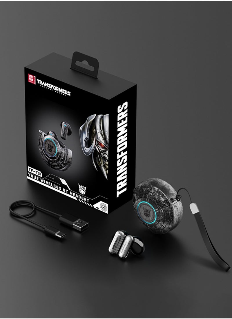TRANSFORMERS - TF-T31 Wireless Bluetooth Earphones TWS, Environmental Noise Cancellation, 25 Hour Battery Life, Fast Charging, Gaming and Music Mode, Touch Controls – Black - Image 1
