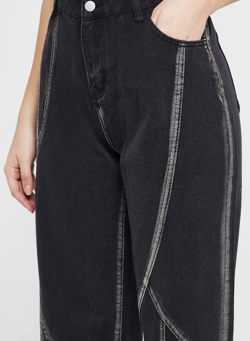 Ginger Contrast Lines Jeans