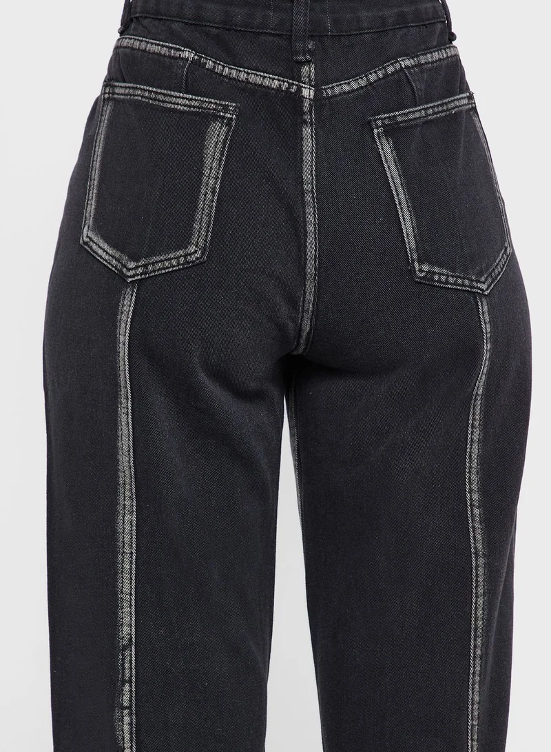 Ginger Contrast Lines Jeans