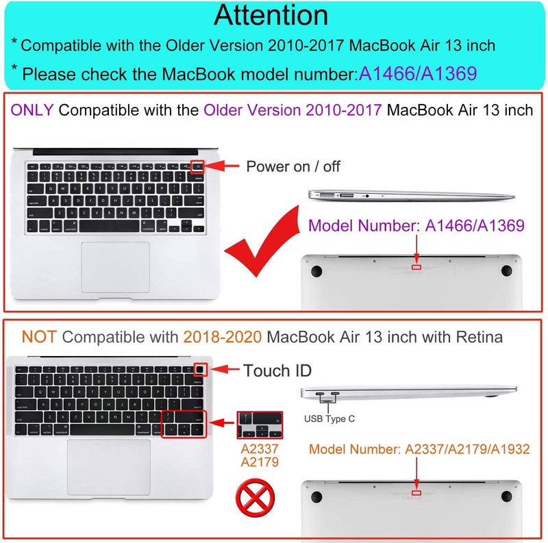 GIOIA BAZAAR Case for MacBook, Plastic Hard Shell Case Cover Only Compatible with MacBook Air 13 inch/ 13.3" (Models: A1369 & A1466, Older Version 2010-2017 Release)(Marble Black/Gold) - Image 2
