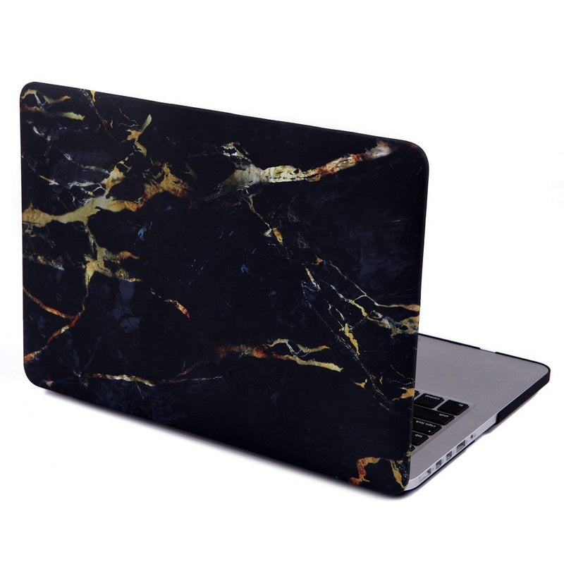 GIOIA BAZAAR Case for MacBook, Plastic Hard Shell Case Cover Only Compatible with MacBook Air 13 inch/ 13.3" (Models: A1369 & A1466, Older Version 2010-2017 Release)(Marble Black/Gold) - Image 1