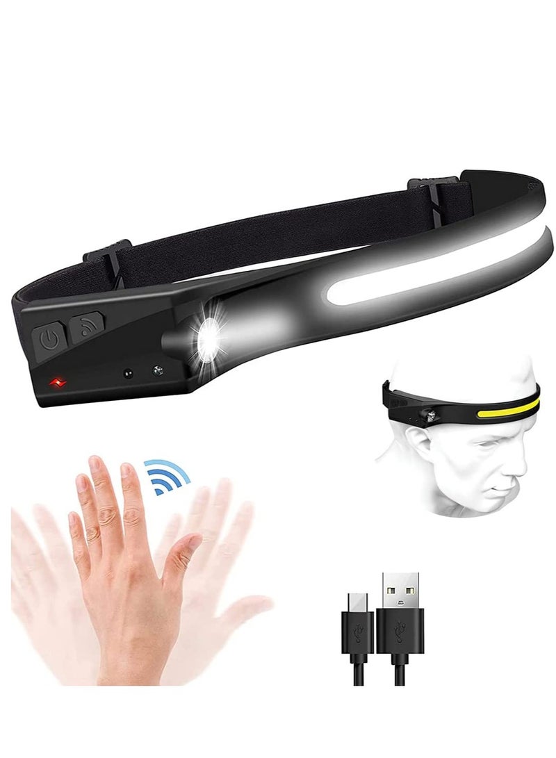 LED Headlamp Rechargeable COB  Flashlight For Camping - Image 1