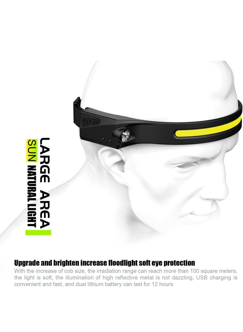 LED Headlamp Rechargeable COB  Flashlight For Camping - Image 3