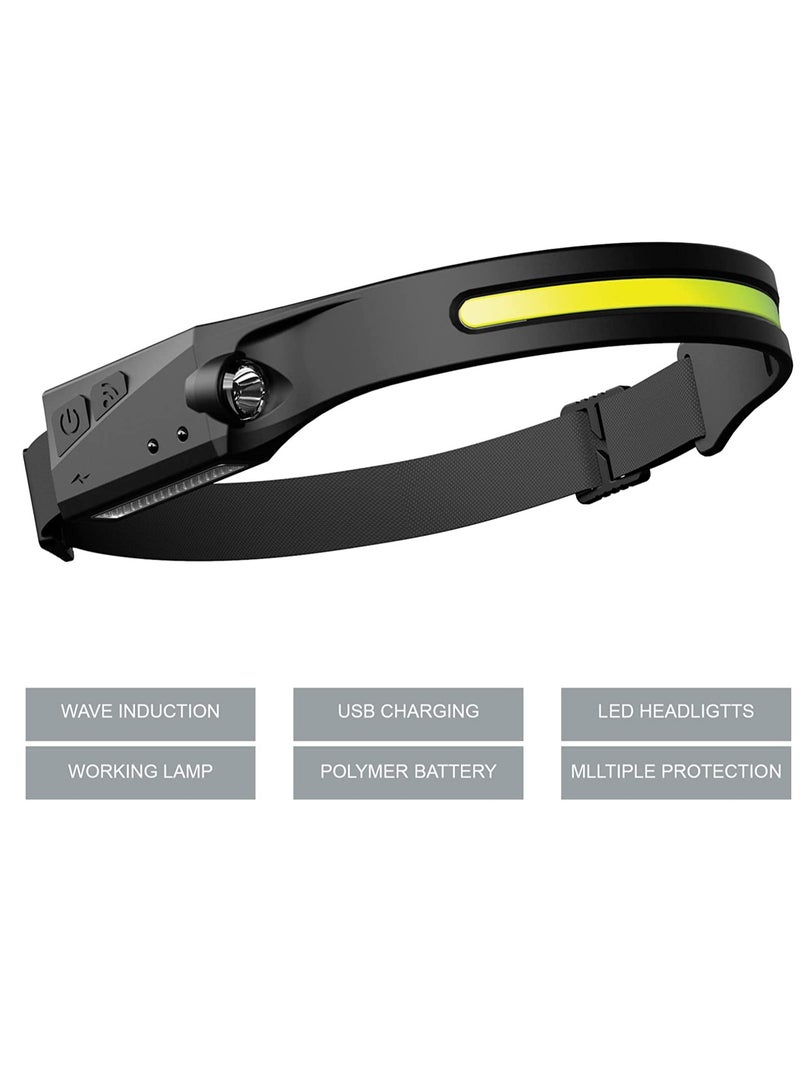 LED Headlamp Rechargeable COB  Flashlight For Camping - Image 5