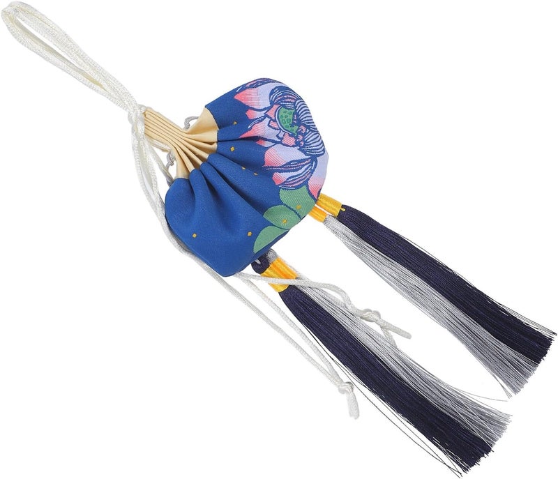 Portable Empty Sachet Bags Brocade Car Hanging Scent Bags with Drawstring Box, Refillable Chinese Style Wardrobe Fragrance Pouch in Royal Blue - Image 1