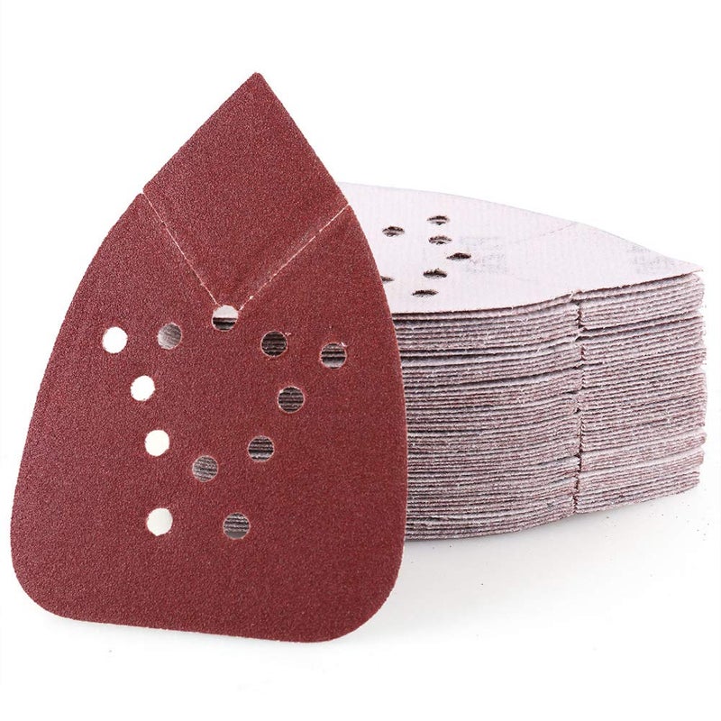 LotFancy Sanding Pads for Black and Decker Mouse Sanders 120 Grit 12 Hole 50PCS Palm Detail Sander Sandpaper Hook and Loop Sanding Sheets Sand Paper