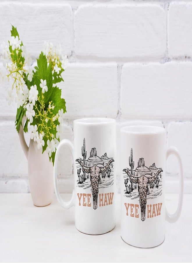 QASHWEY Retro Western Yeehaw Cowboy Bull Skull Cactus Coffee Mugs Mug,Gifts for Teen Teenage Girls Boys Cowgirl Cowboy,Wild West Cactus Country Double Side Printed Ceramic Mug Cup 11 Ounce - Image 5