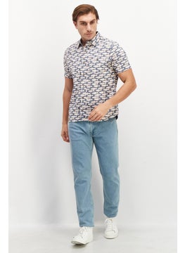 Tailor Vintage Men Regular Fit Animal Print Short Sleeve Casual Shirt, Blue Combo  - Image 2
